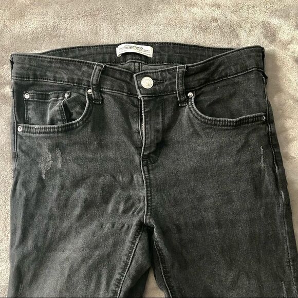Zara dark grey cropped skinny jeans size 6 - Picture 2 of 6